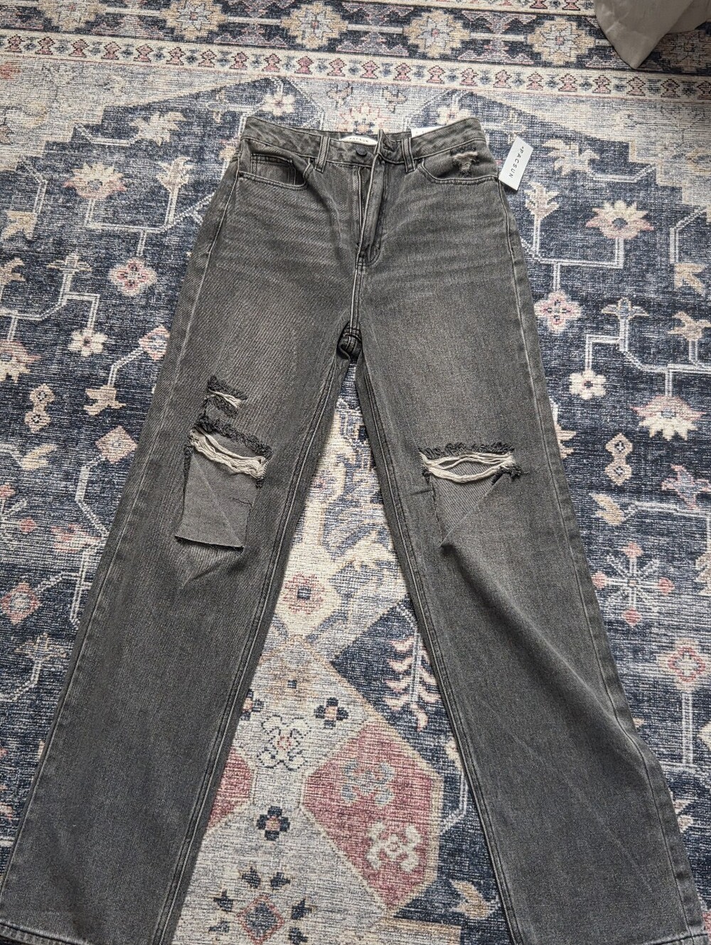 Pacsun Womens Gray Distressed High-Rise Women’s Jeans